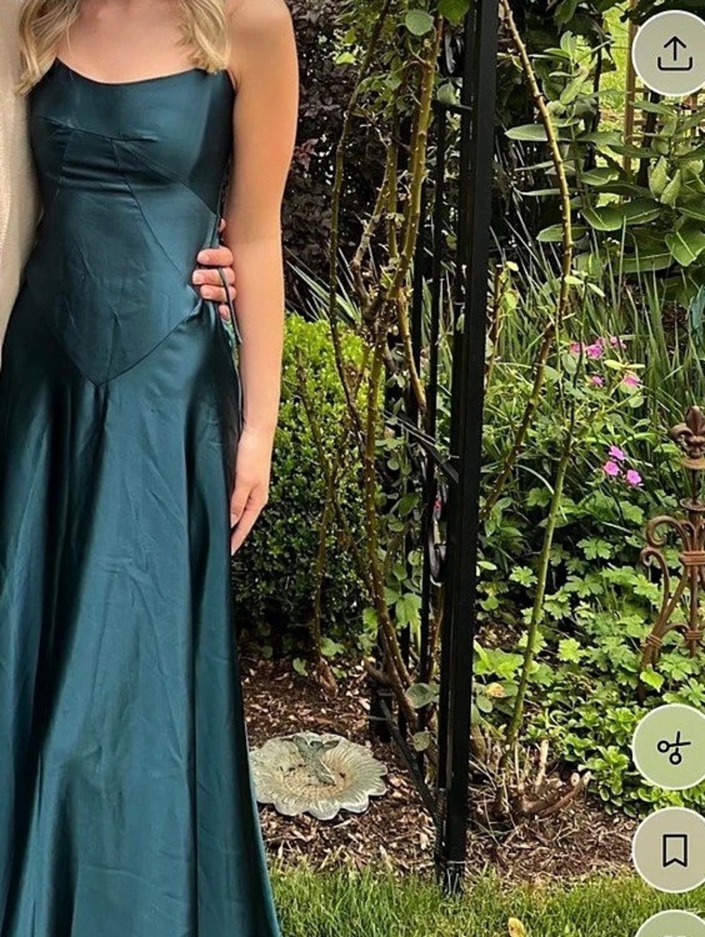 Anthropologie Emmy Mare Mare Satin Maxi Dress in Blue Like New